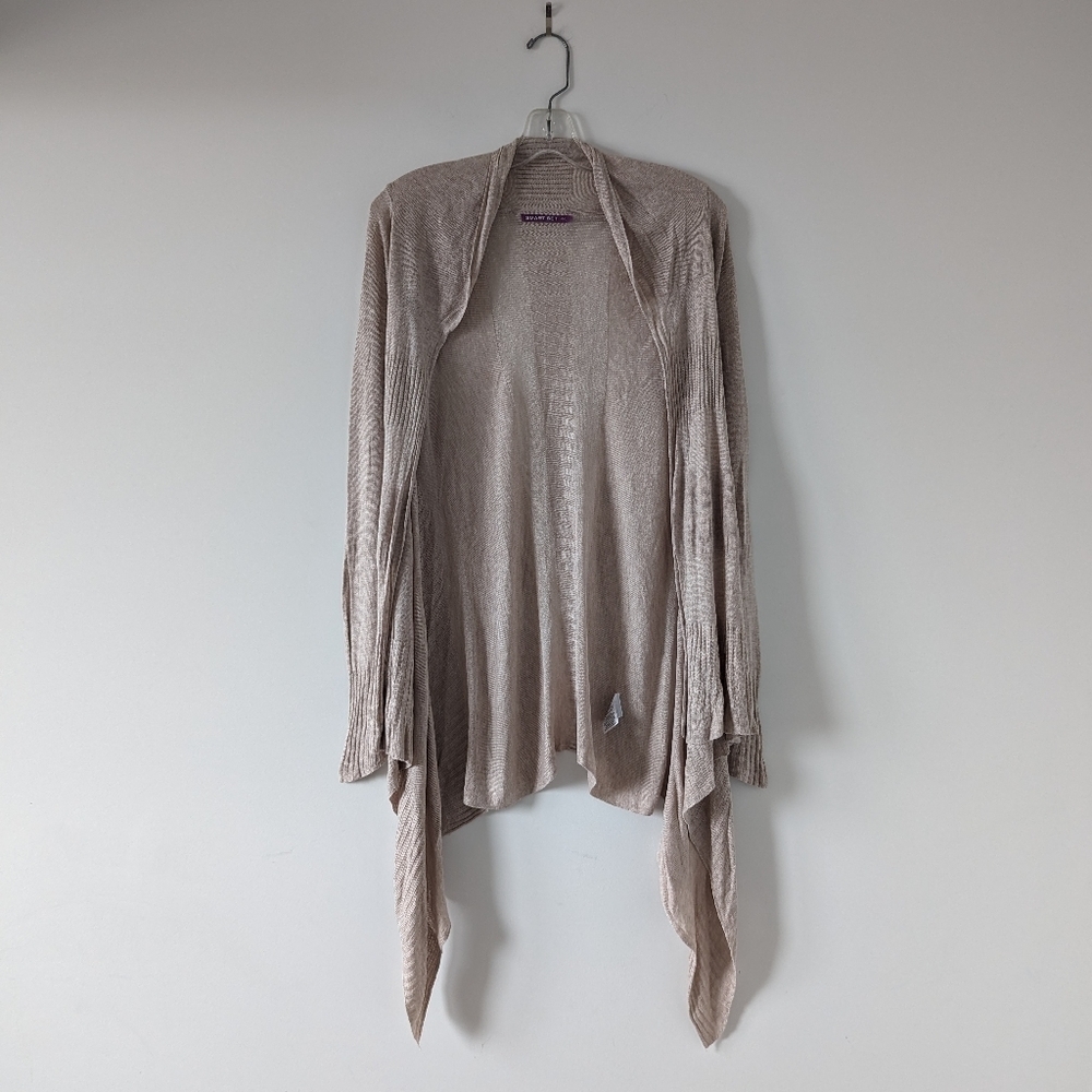 Smart Set Lightweight Taupe Rayon Blend Open Front Cardigan G/L Lightweight